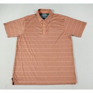 Matte Grey Polo Shirt Mens XL Orange Striped Original Golf Performance Stretch‎